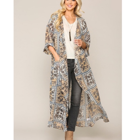 Boho Chiffon Kimono - Picture 7 of 8